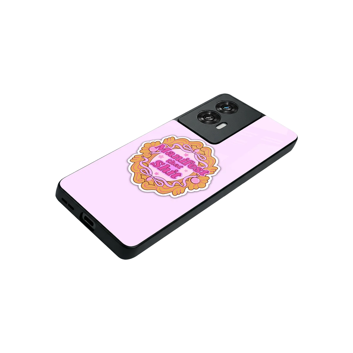 Manifestor stylish phone case for motorola edge 50 fusion | glossy glass and slim fit