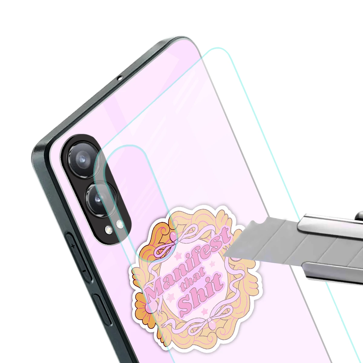 Manifestor stylish phone case for oneplus nord ce 4 lite | glossy glass and slim fit