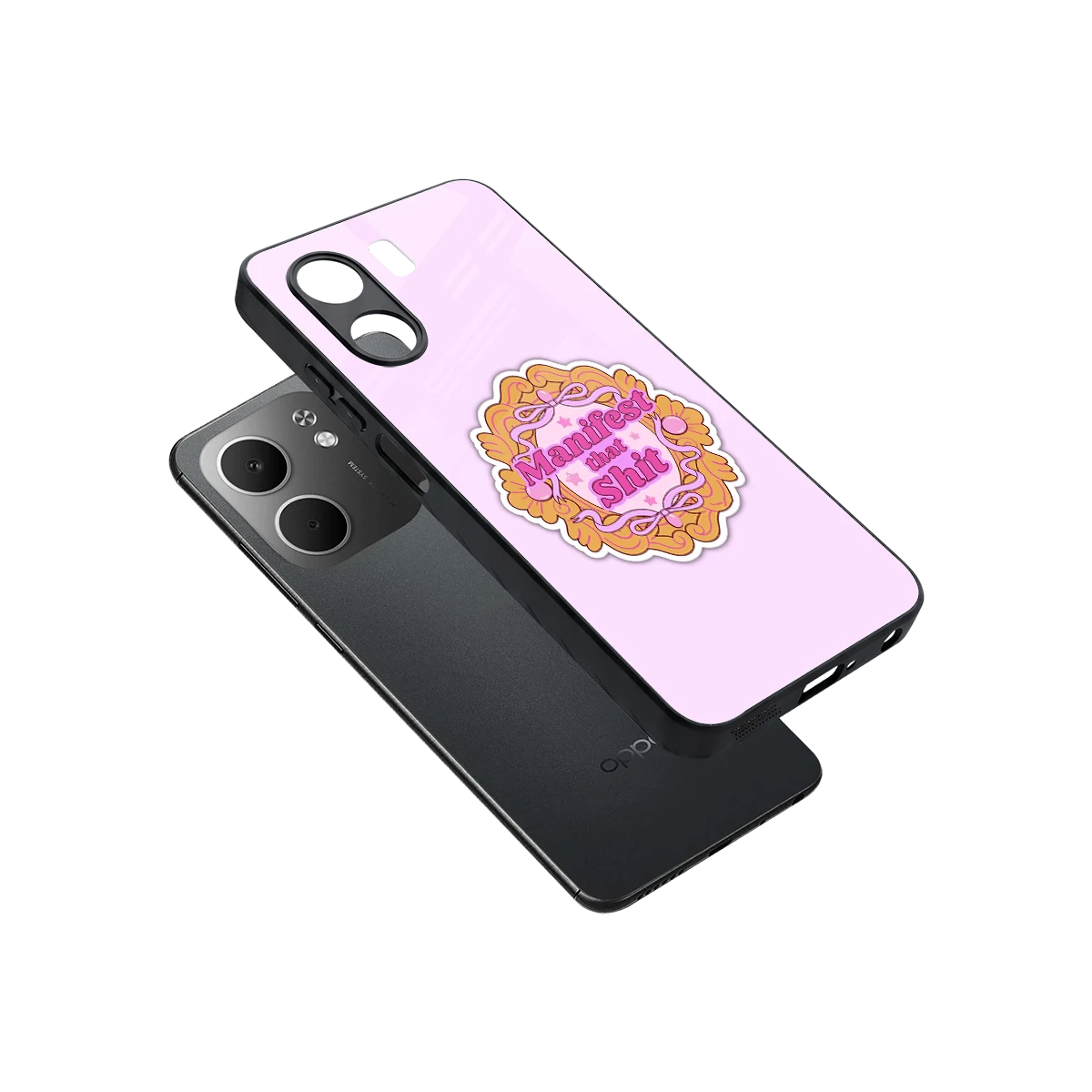 Manifestor sleek oppo a5x 5g cover with tempered glass back and TPU edges