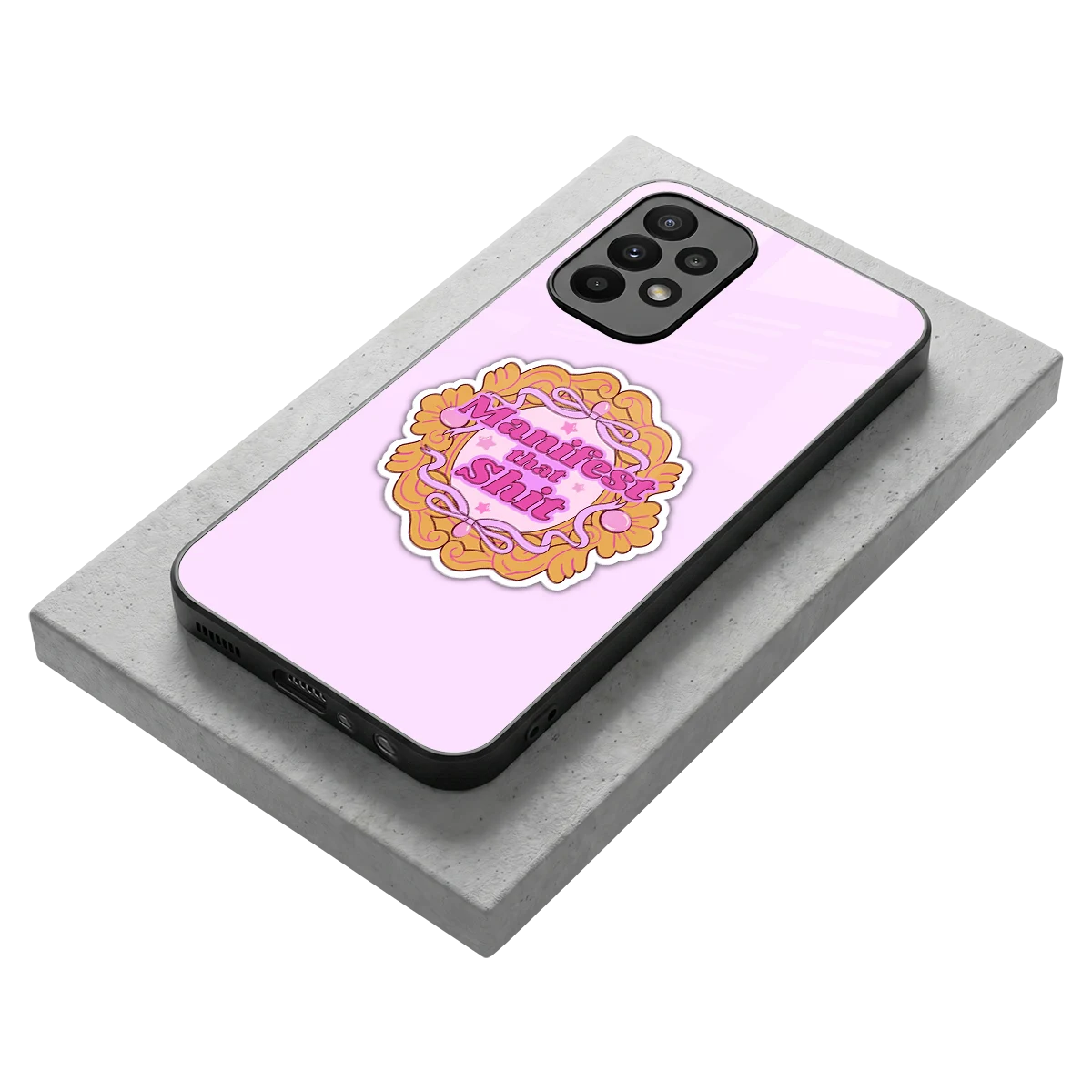 Manifestor stylish phone case for samsung galaxy a23 | glossy glass and slim fit