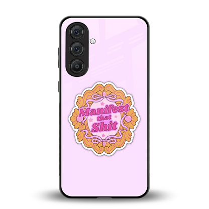 Manifestor back phone cover | glass case for samsung galaxy a55 5g