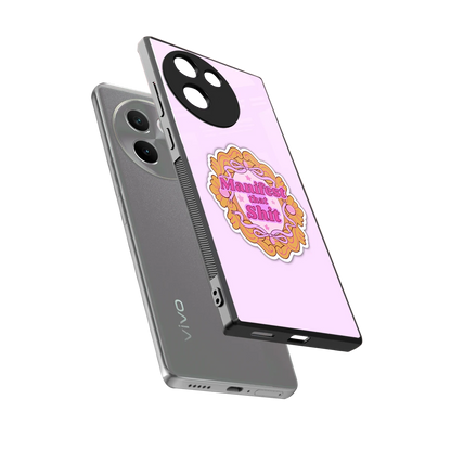 Manifestor sleek vivo v30e cover with tempered glass back and TPU edges