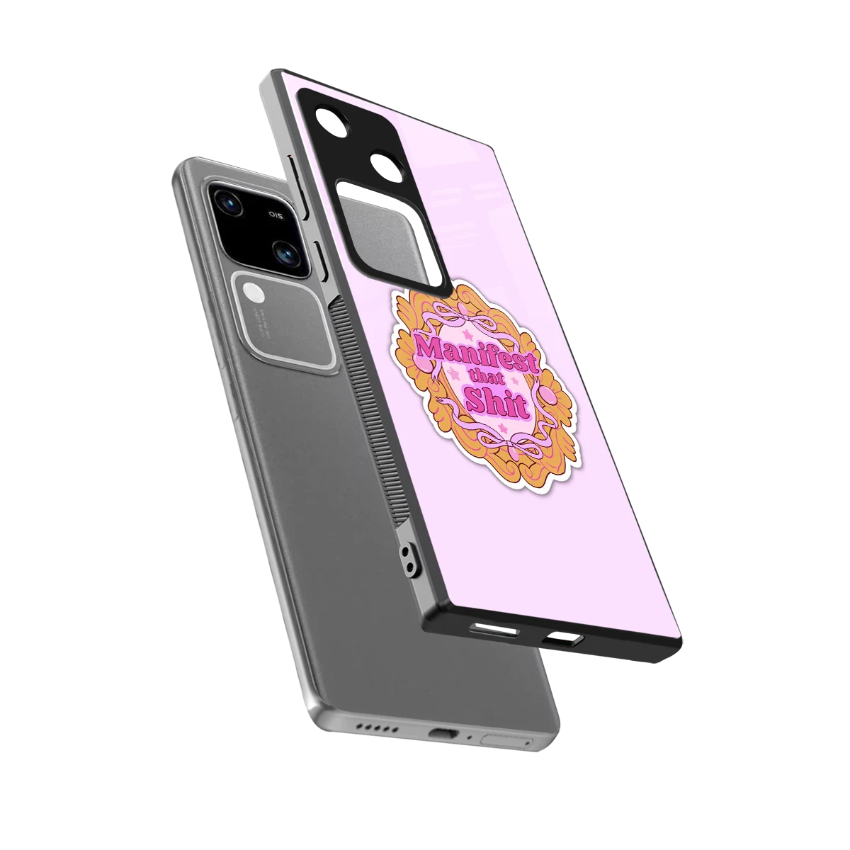 Manifestor sleek vivo v30 cover with tempered glass back and TPU edges