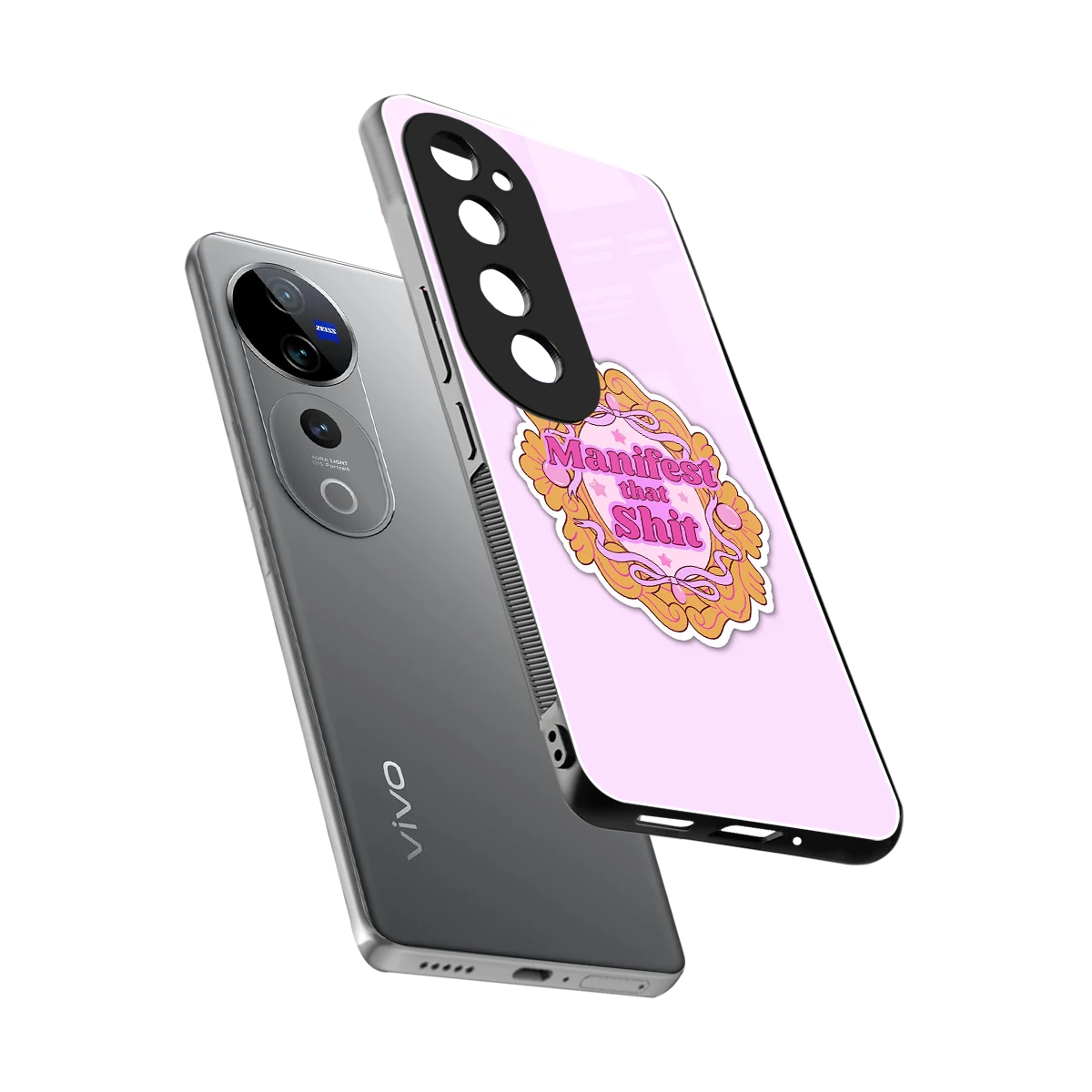 Manifestor sleek vivo v40 pro cover with tempered glass back and TPU edges