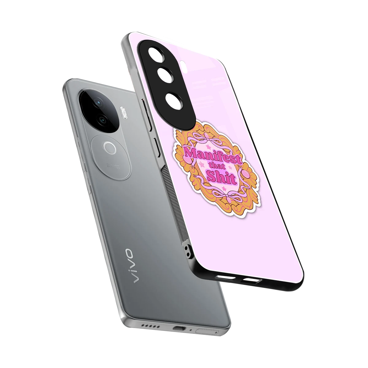 Manifestor sleek vivo v40e cover with tempered glass back and TPU edges