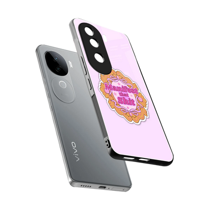Manifestor sleek vivo v40e cover with tempered glass back and TPU edges