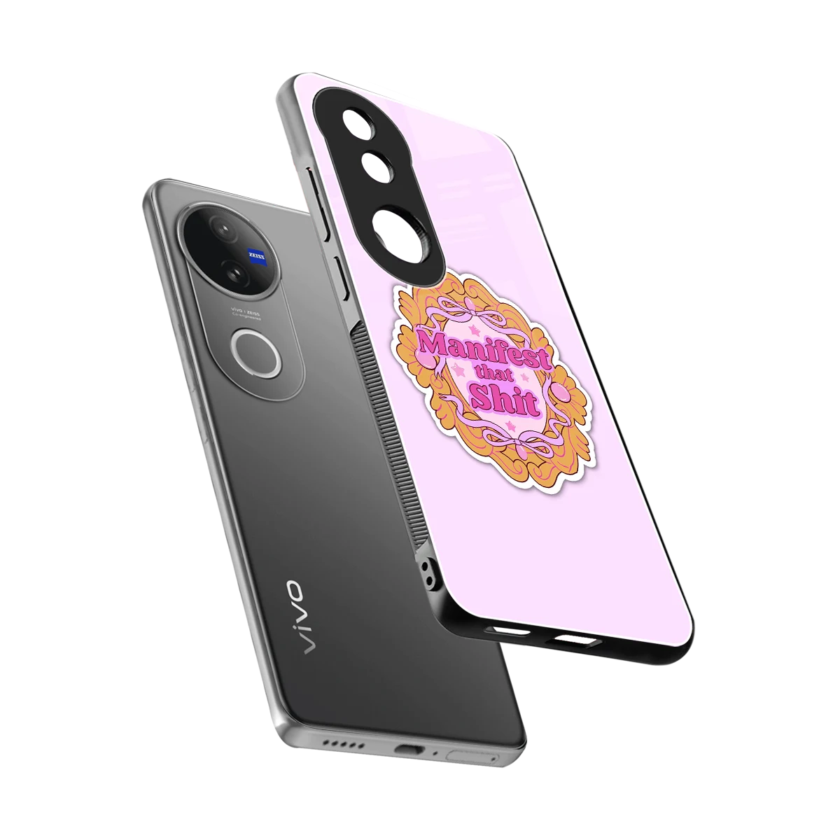 Manifestor sleek vivo v50 cover with tempered glass back and TPU edges