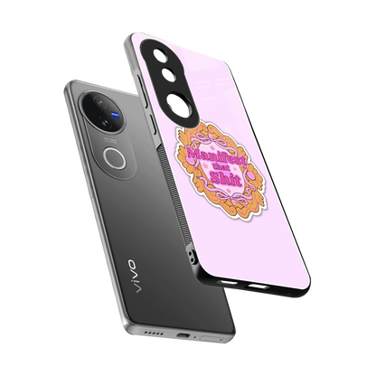 Manifestor sleek vivo v50 cover with tempered glass back and TPU edges