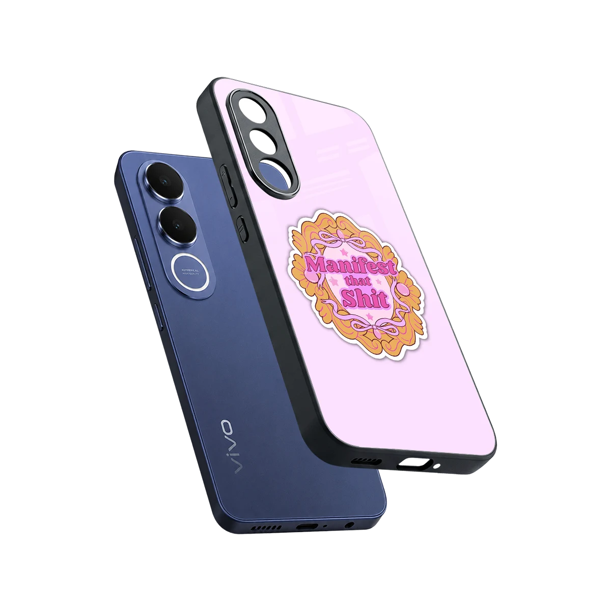 Manifestor sleek vivo v70 fe cover with tempered glass back and TPU edges