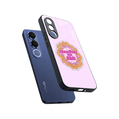 Manifestor sleek vivo v70 fe cover with tempered glass back and TPU edges