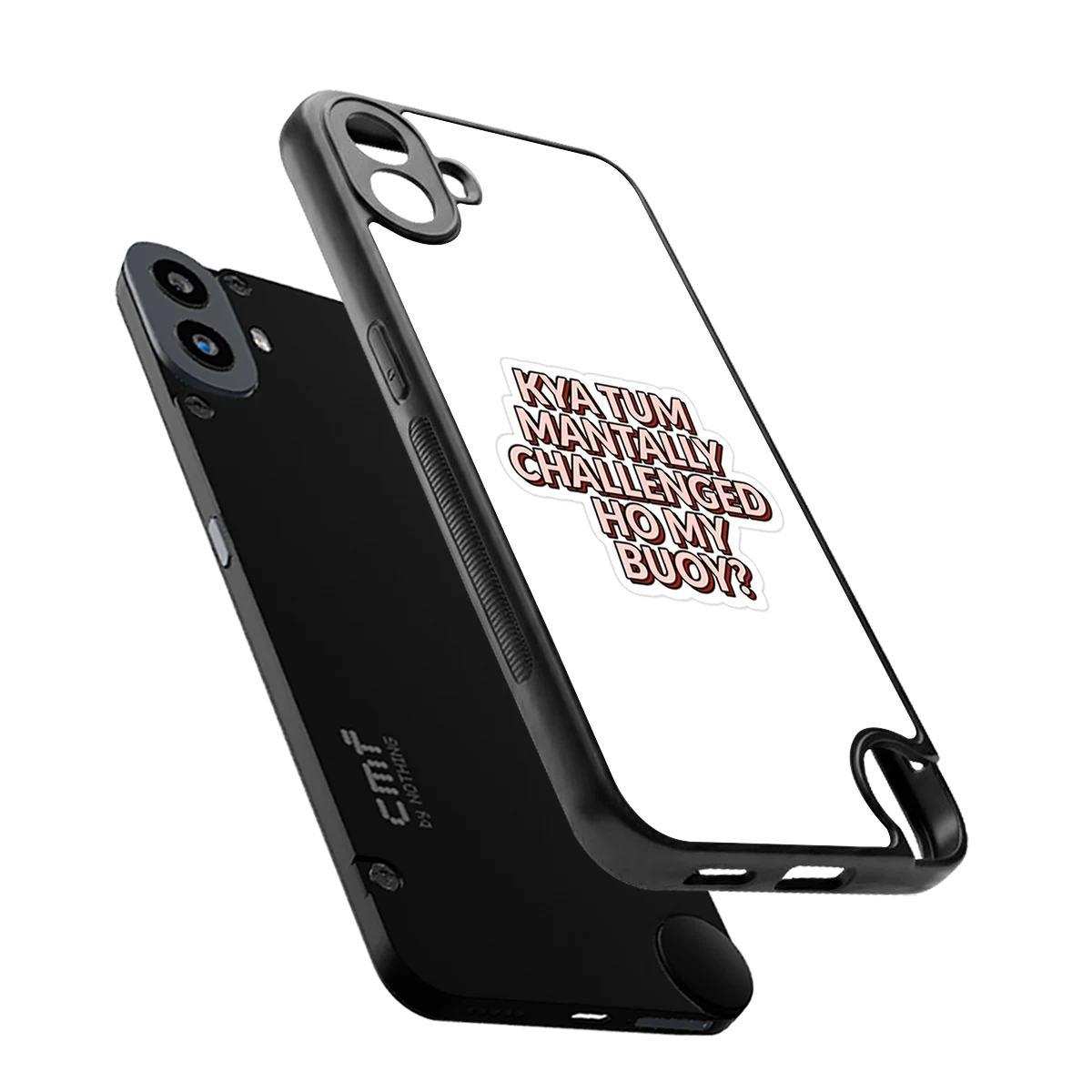 Mantally Challenged sleek cmf nothing phone 1 cover with tempered glass back and TPU edges