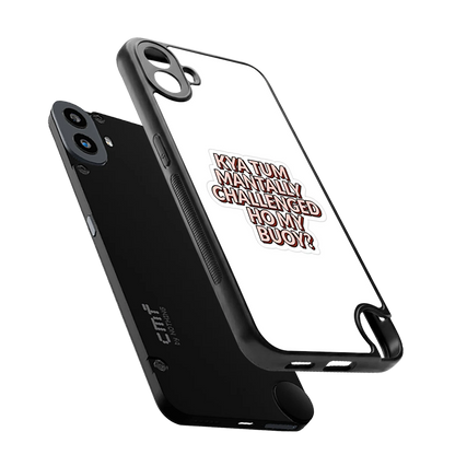 Mantally Challenged sleek cmf nothing phone 1 cover with tempered glass back and TPU edges
