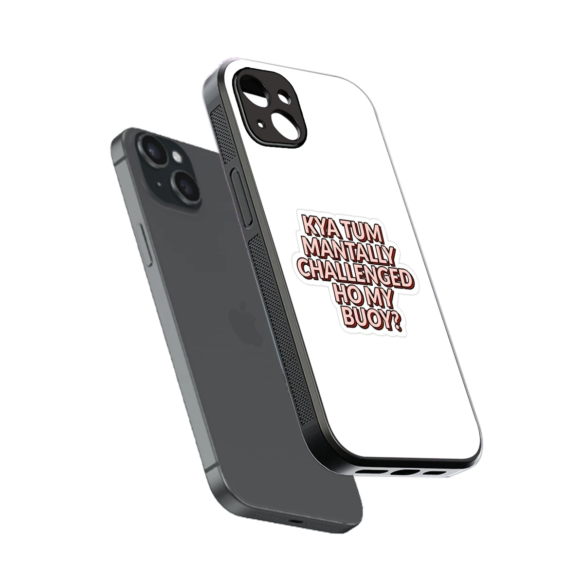 Mantally Challenged sleek iphone 14 plus cover with tempered glass back and TPU edges