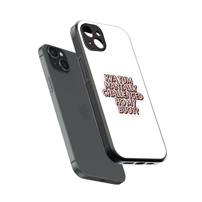Mantally Challenged sleek iphone 14 plus cover with tempered glass back and TPU edges