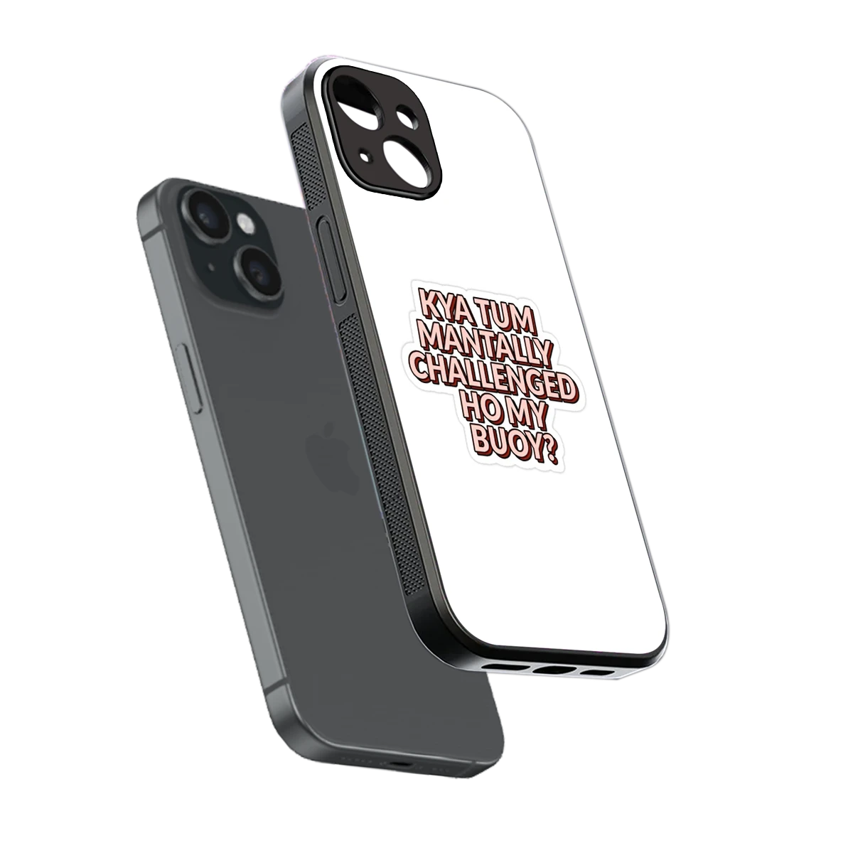Mantally Challenged sleek iphone 15 cover with tempered glass back and TPU edges
