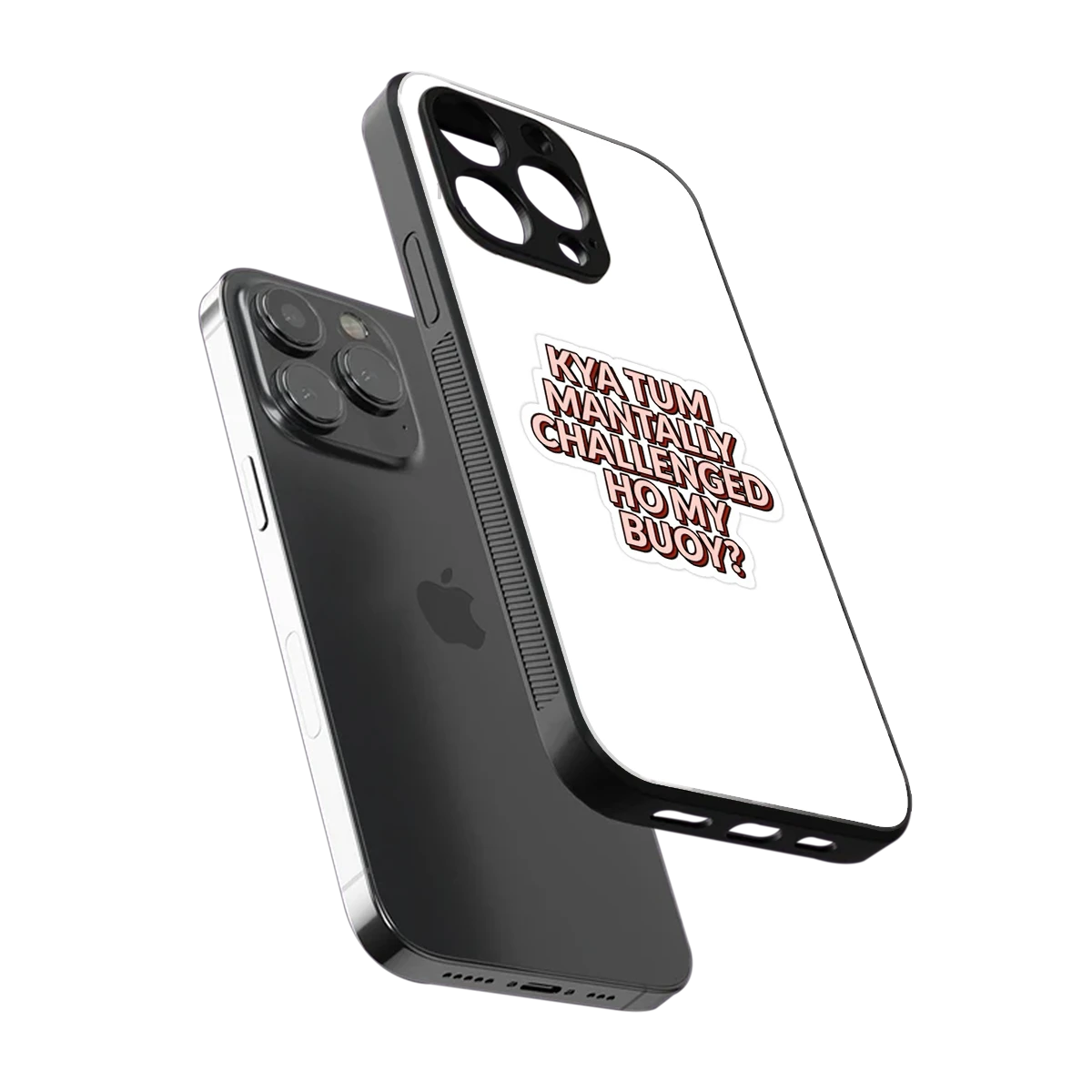 Mantally Challenged sleek iphone 15 pro cover with tempered glass back and TPU edges