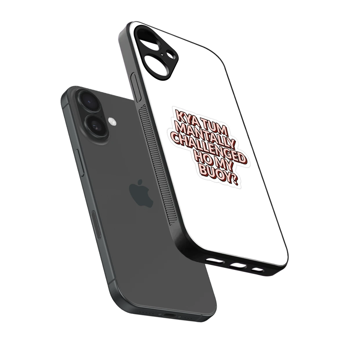 Mantally Challenged sleek iphone 16 plus cover with tempered glass back and TPU edges