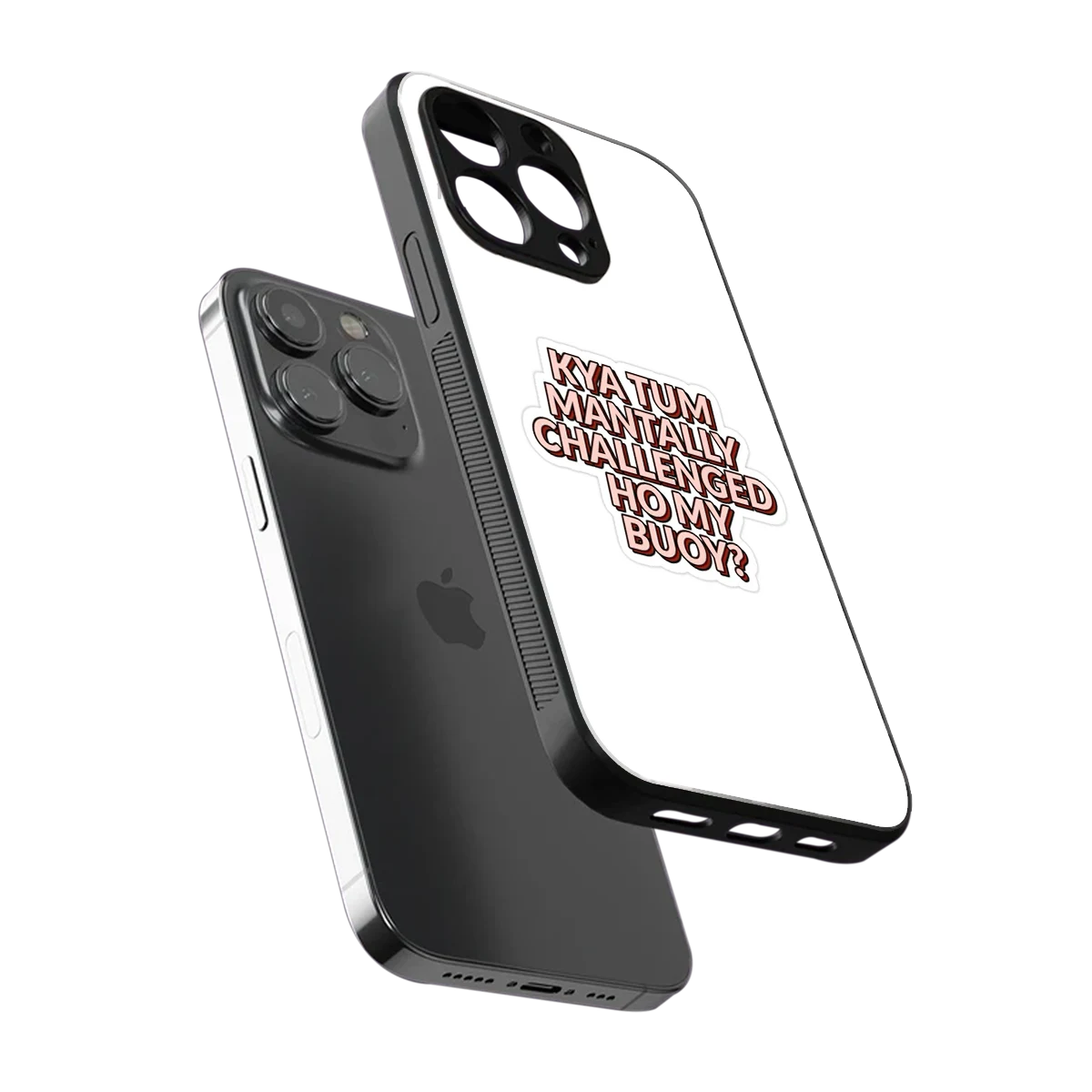 Mantally Challenged sleek iphone 16 pro max cover with tempered glass back and TPU edges