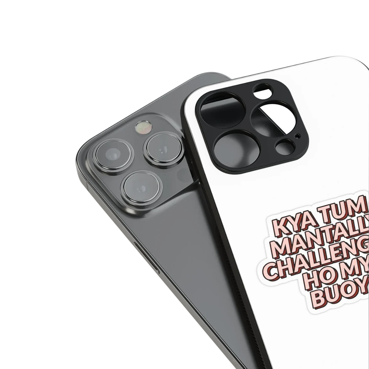 Mantally Challenged stylish phone case for iphone 15 pro | glossy glass and slim fit