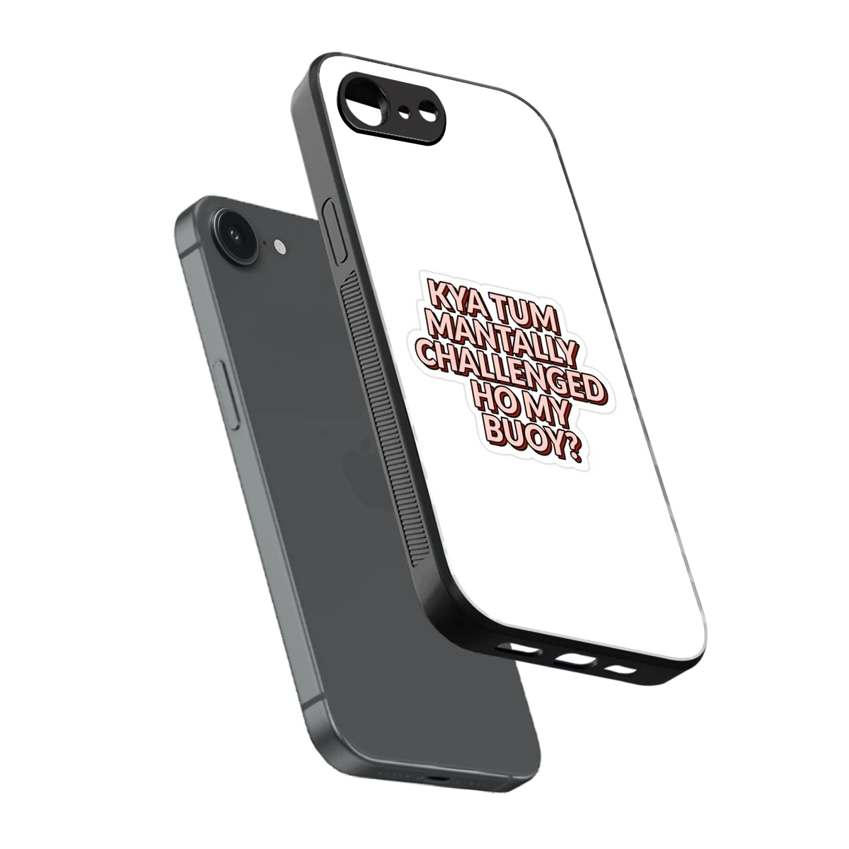 Mantally Challenged sleek iphone 16e cover with tempered glass back and TPU edges
