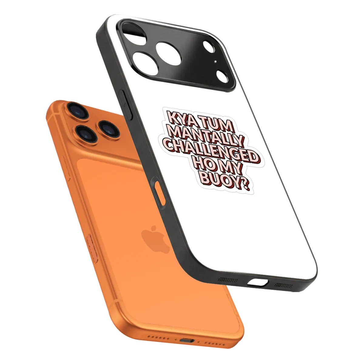 Mantally Challenged sleek iphone 17 pro cover with tempered glass back and TPU edges
