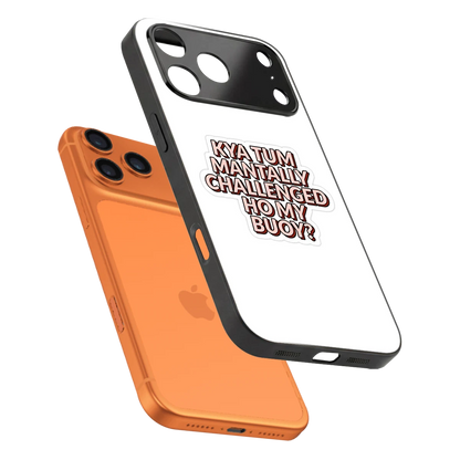 Mantally Challenged sleek iphone 17 pro cover with tempered glass back and TPU edges