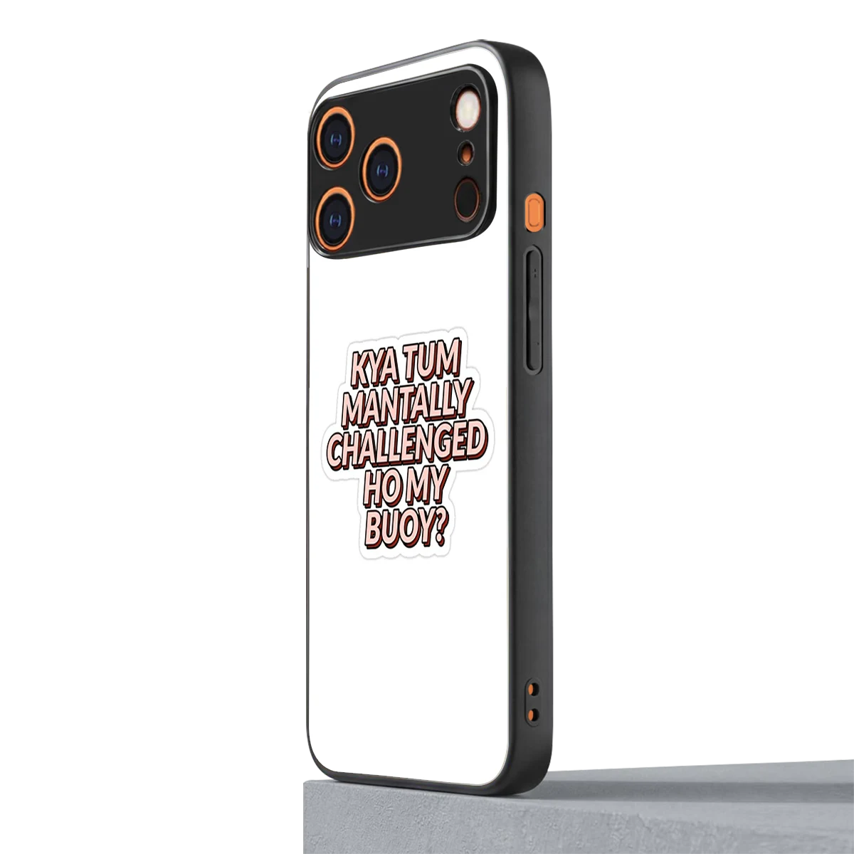 Mantally Challenged iphone 17 pro mobile cover | shockproof glass phone case