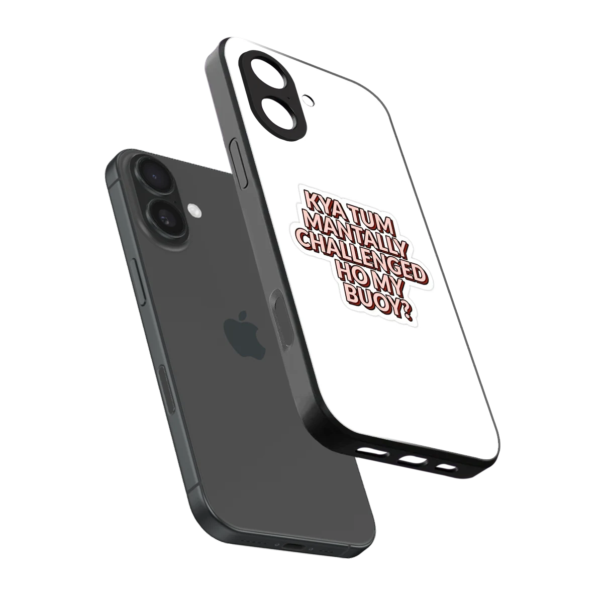 Mantally Challenged sleek iphone 17 cover with tempered glass back and TPU edges