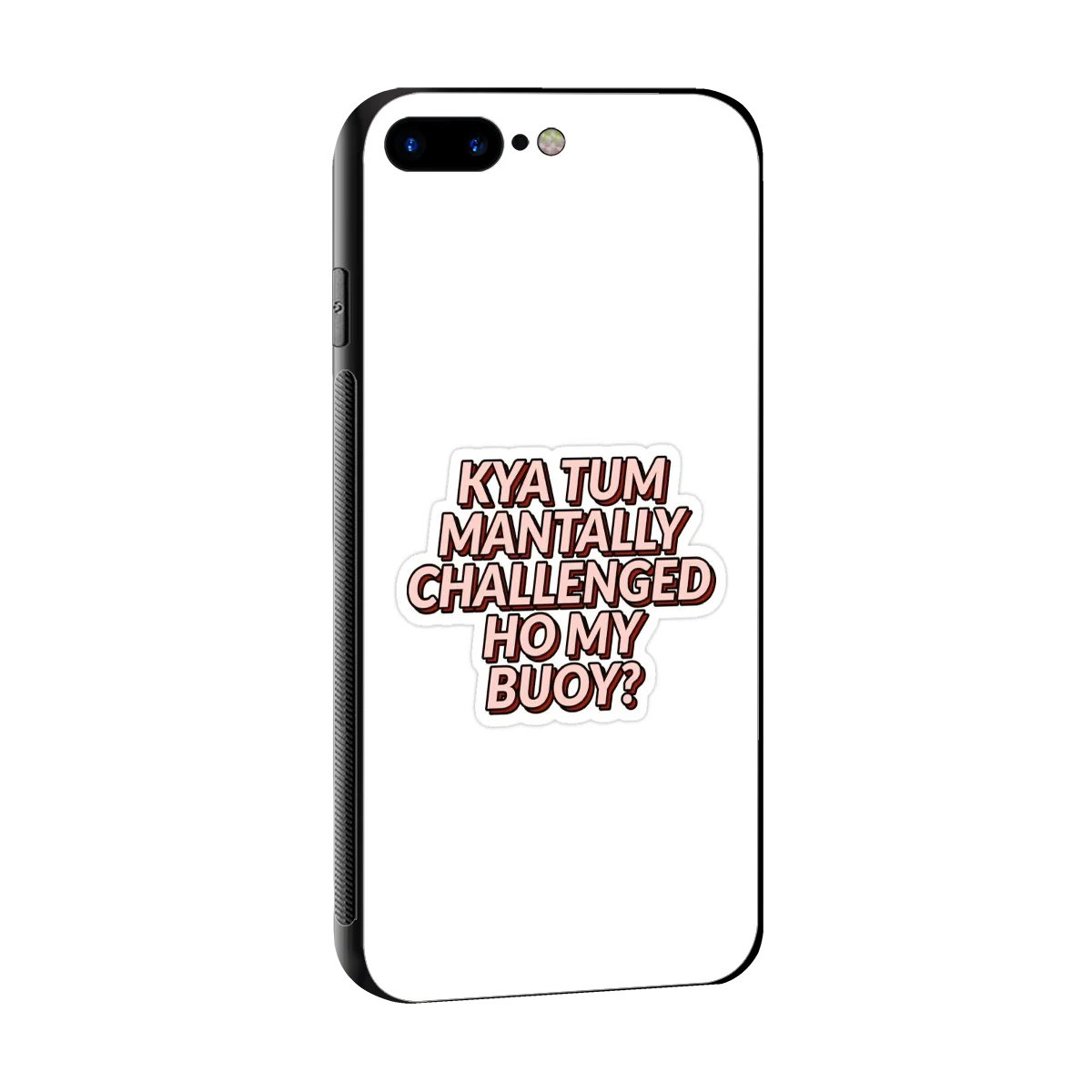 Mantally Challenged sleek iphone 8 plus cover with tempered glass back and TPU edges