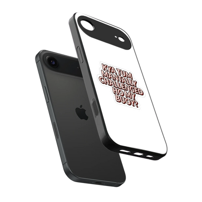Mantally Challenged sleek iphone air cover with tempered glass back and TPU edges