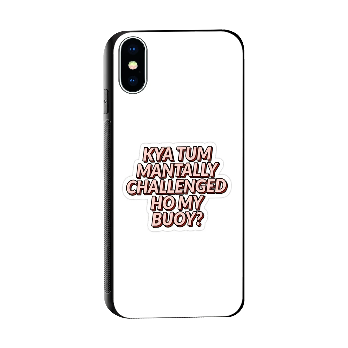 Mantally Challenged sleek iphone xs cover with tempered glass back and TPU edges