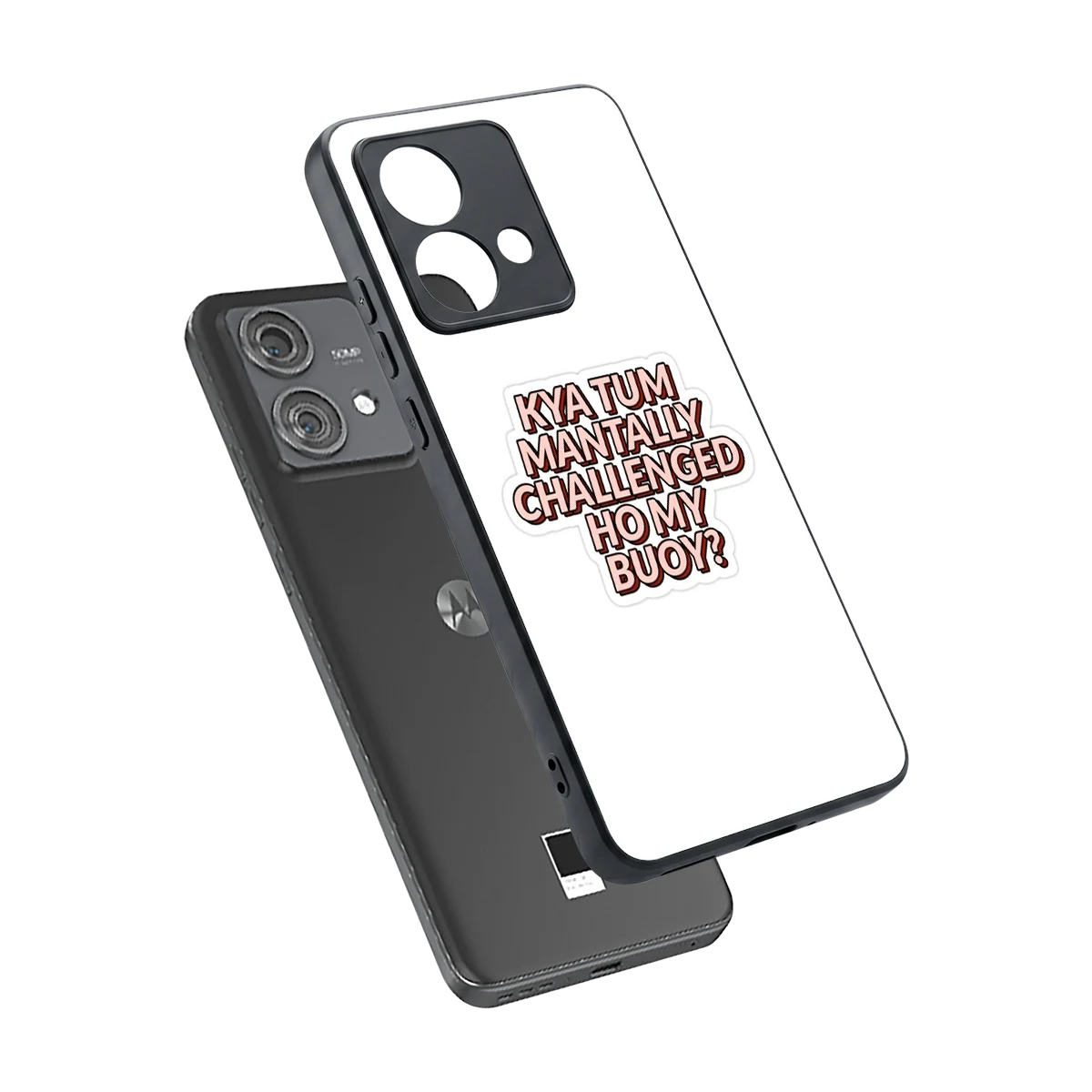 Mantally Challenged sleek motorola edge 40 neo 5g cover with tempered glass back and TPU edges