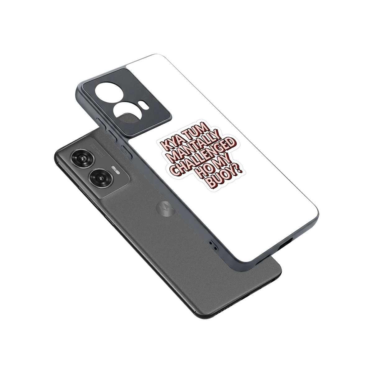 Mantally Challenged sleek motorola edge 50 fusion cover with tempered glass back and TPU edges
