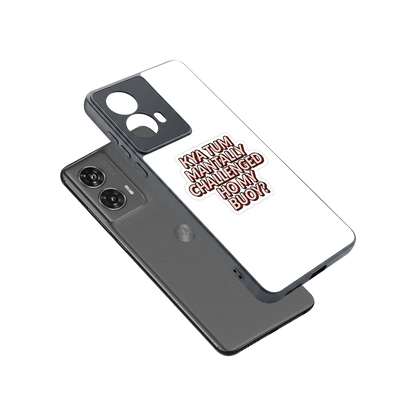 Mantally Challenged sleek motorola edge 50 fusion cover with tempered glass back and TPU edges