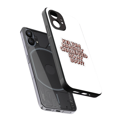 Mantally Challenged sleek nothing phone 1 cover with tempered glass back and TPU edges