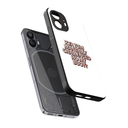 Mantally Challenged sleek nothing phone 2 cover with tempered glass back and TPU edges