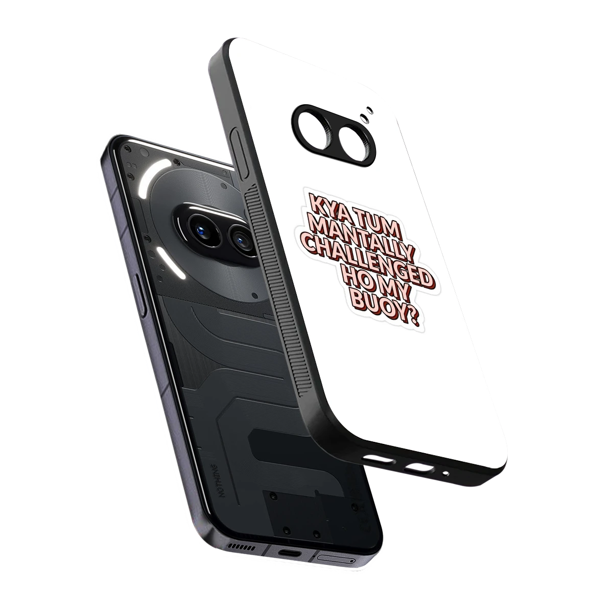 Mantally Challenged sleek nothing phone 2a plus cover with tempered glass back and TPU edges
