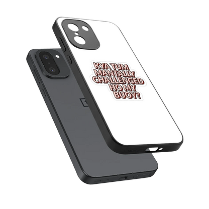 Mantally Challenged sleek oneplus 15r cover with tempered glass back and TPU edges