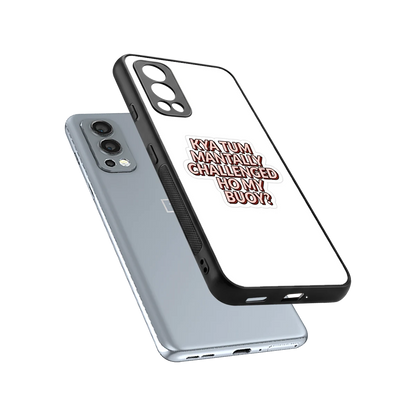 Mantally Challenged sleek oneplus nord 2 cover with tempered glass back and TPU edges