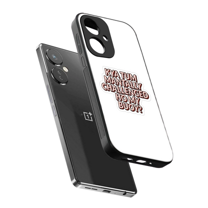 Mantally Challenged sleek oneplus nord ce 3 cover with tempered glass back and TPU edges