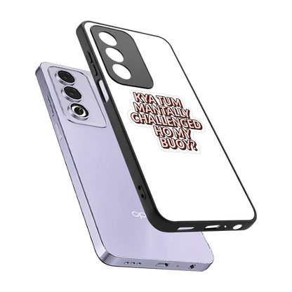Mantally Challenged sleek oppo a3 pro cover with tempered glass back and TPU edges