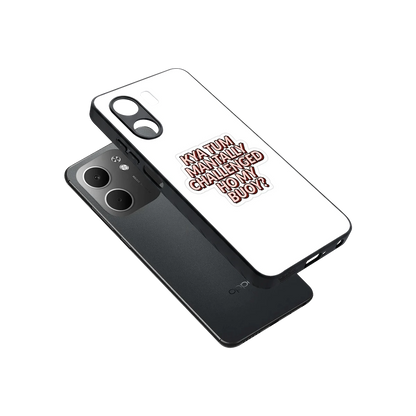 Mantally Challenged sleek oppo a5x 5g cover with tempered glass back and TPU edges