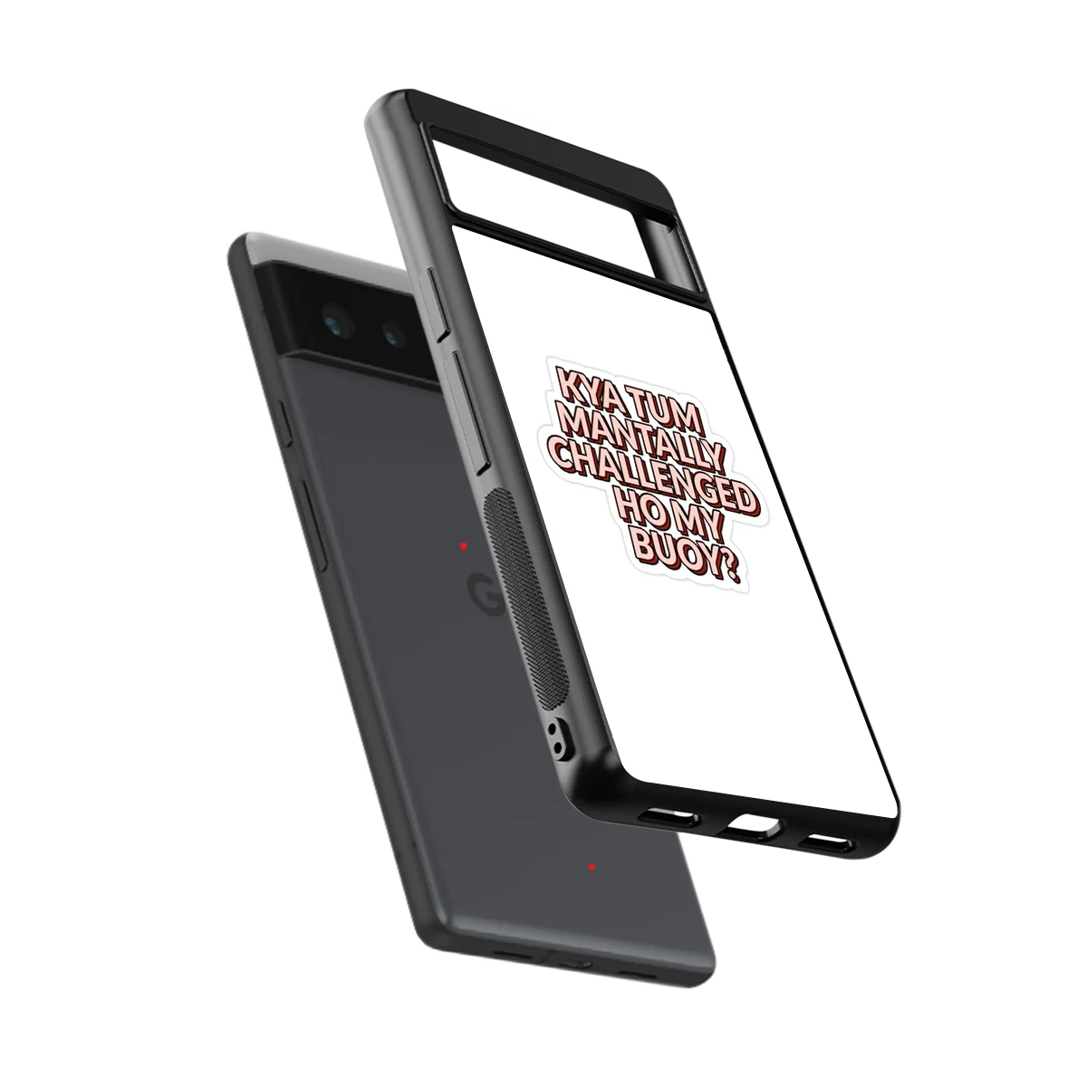 Mantally Challenged sleek google pixel 6a cover with tempered glass back and TPU edges