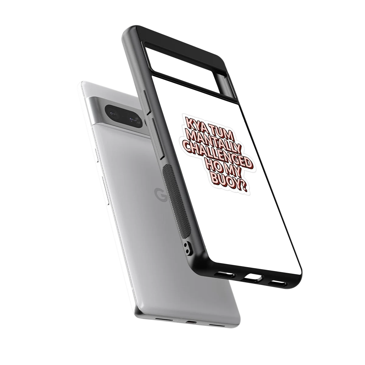 Mantally Challenged sleek google pixel 7 pro cover with tempered glass back and TPU edges