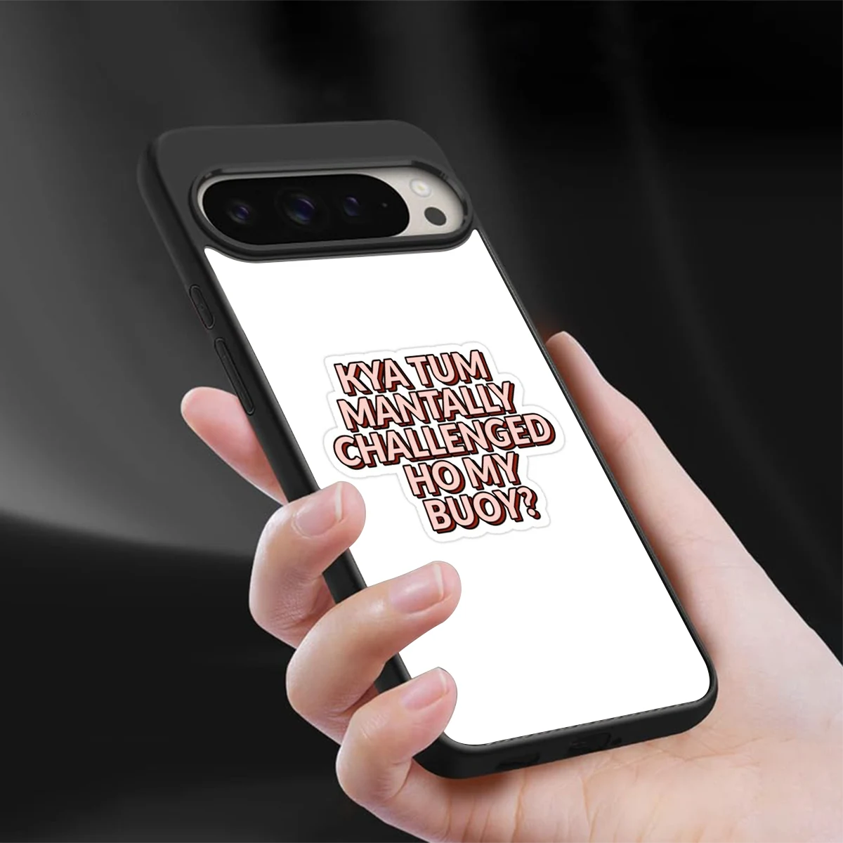 Mantally Challenged sleek google pixel 9 pro cover with tempered glass back and TPU edges