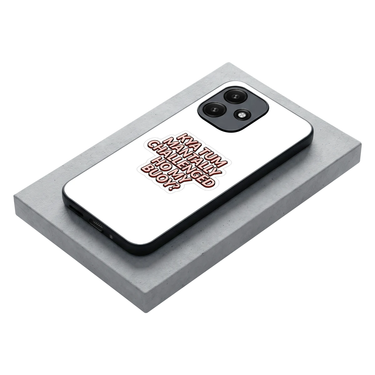 Mantally Challenged stylish phone case for redmi 12 5g | glossy glass and slim fit