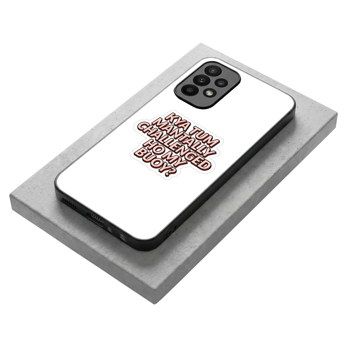 Mantally Challenged stylish phone case for samsung galaxy a23 | glossy glass and slim fit