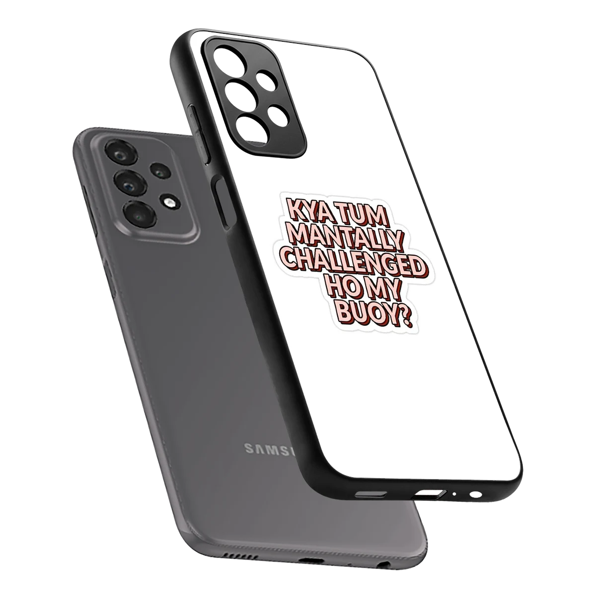 Mantally Challenged sleek samsung galaxy a23 cover with tempered glass back and TPU edges