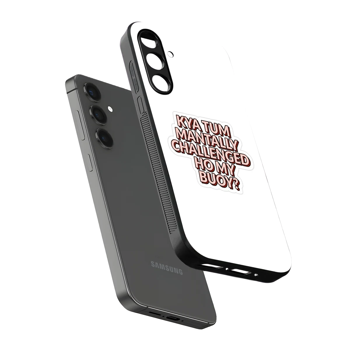 Mantally Challenged sleek samsung galaxy m35 5g cover with tempered glass back and TPU edges