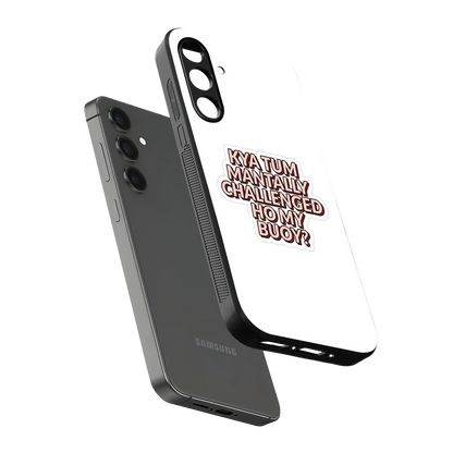 Mantally Challenged sleek samsung galaxy m35 5g cover with tempered glass back and TPU edges